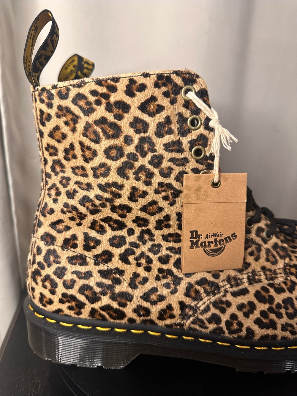 Dr. Martens 1460 Pascal Genuine Leopard-Print Hair-On Leather Boots M 11 / W 12 - Picture 5 of 10